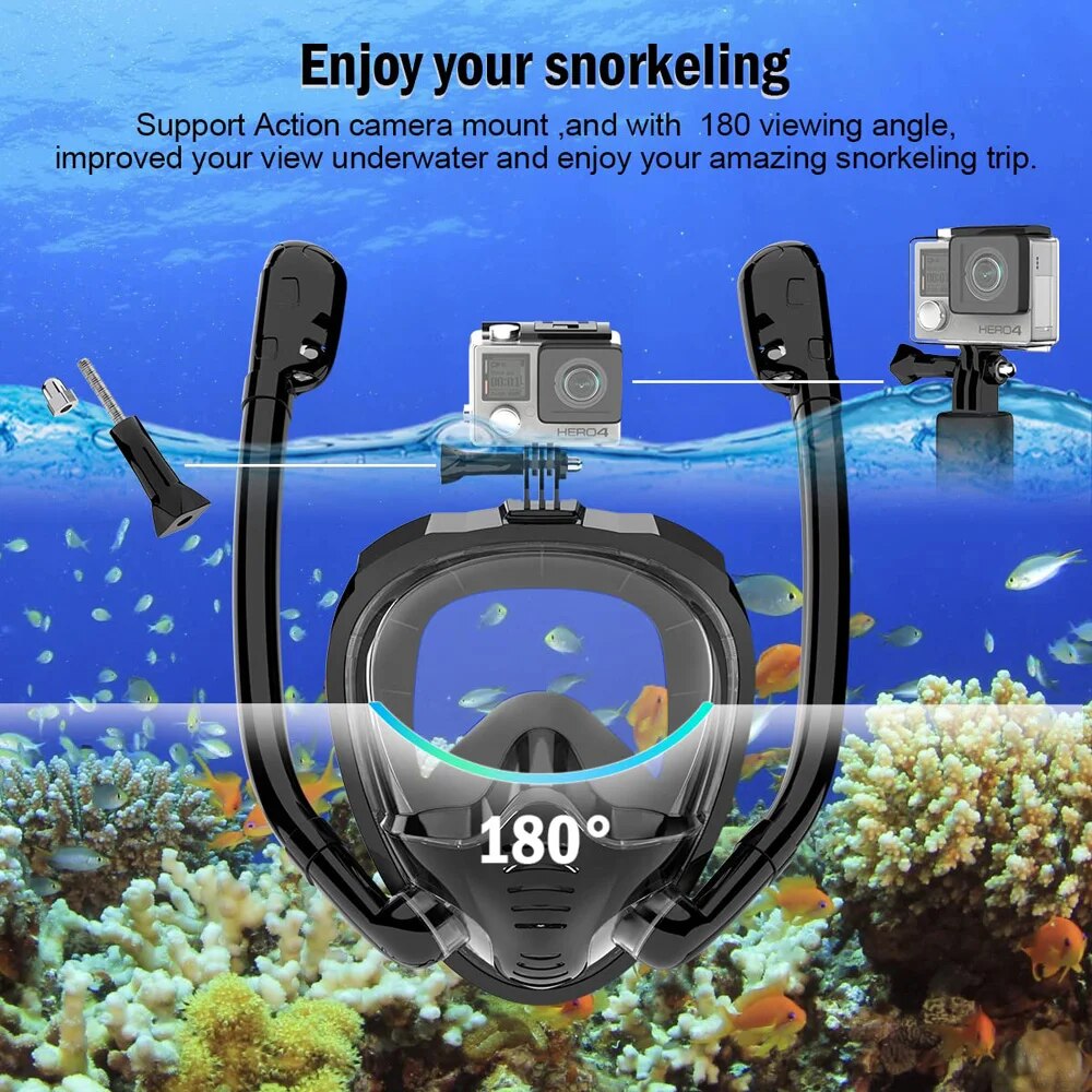 Full Face Snorkel Mask 180°Pan - огляд і ціна Freediving Mask Set