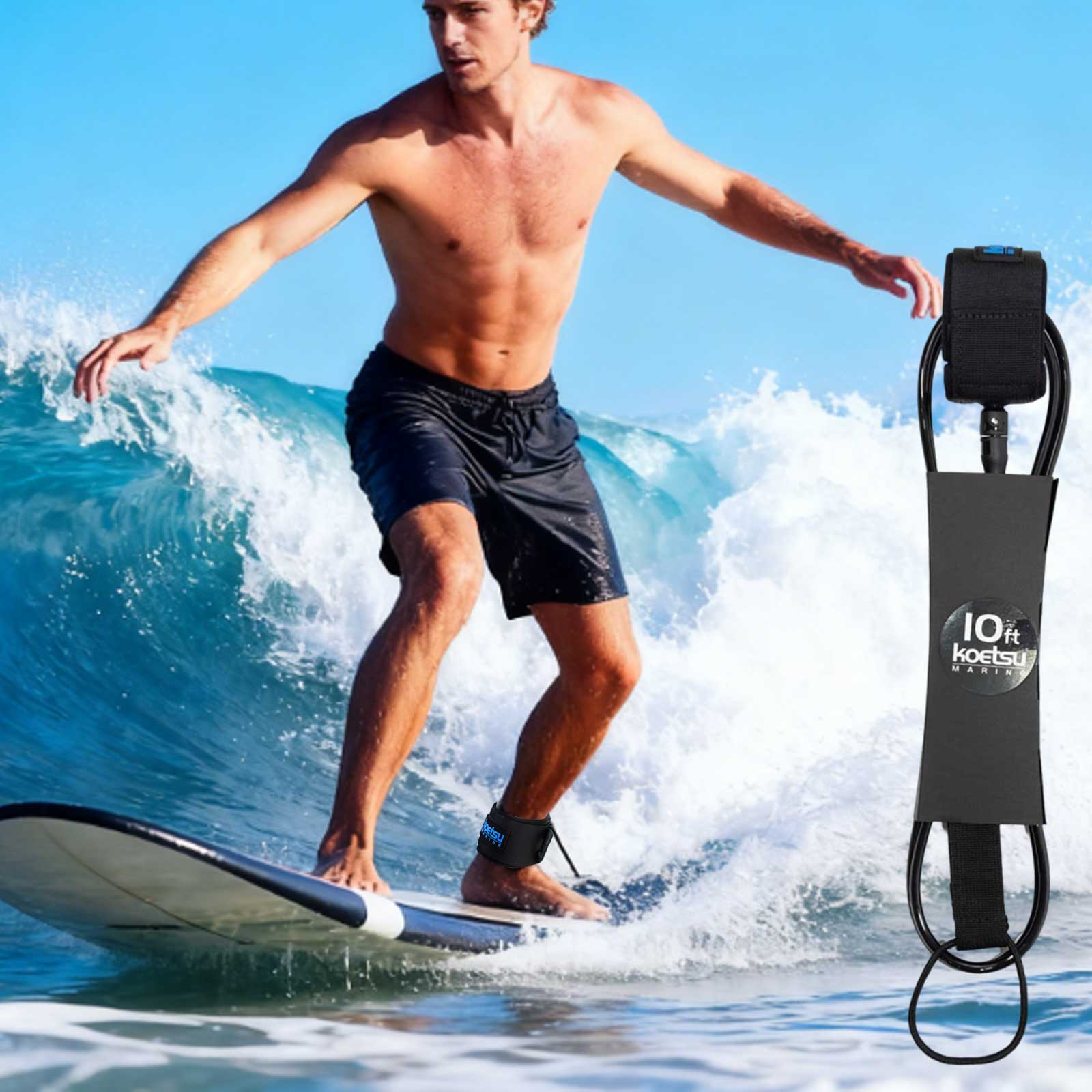 6-10ft SUP Board Surf Leg Rope - огляд і ціна Surfboard Leash Ankle