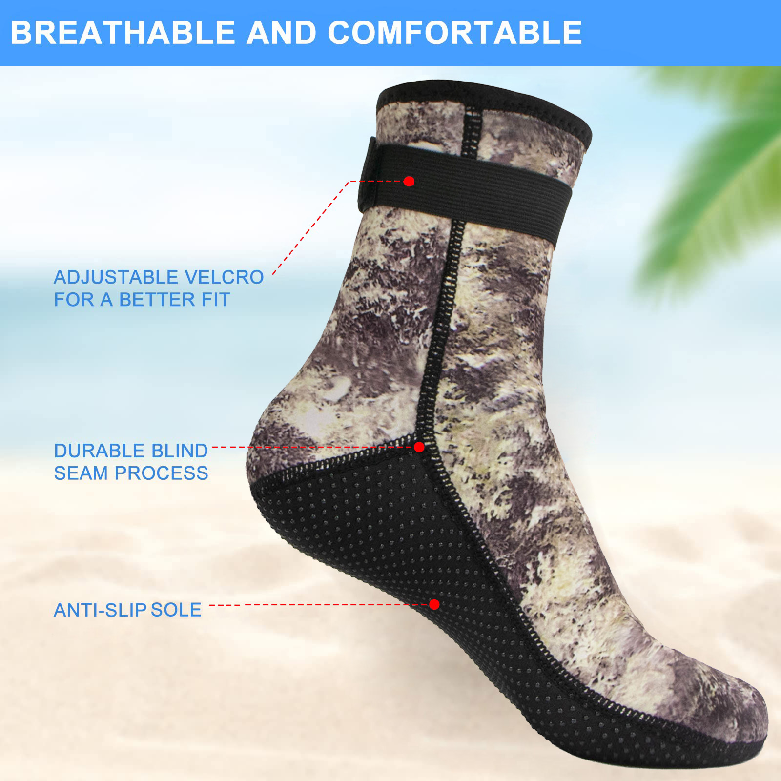 3mm Neoprene Water Socks Divin - огляд і ціна Wetsuit 3Mm Neoprene