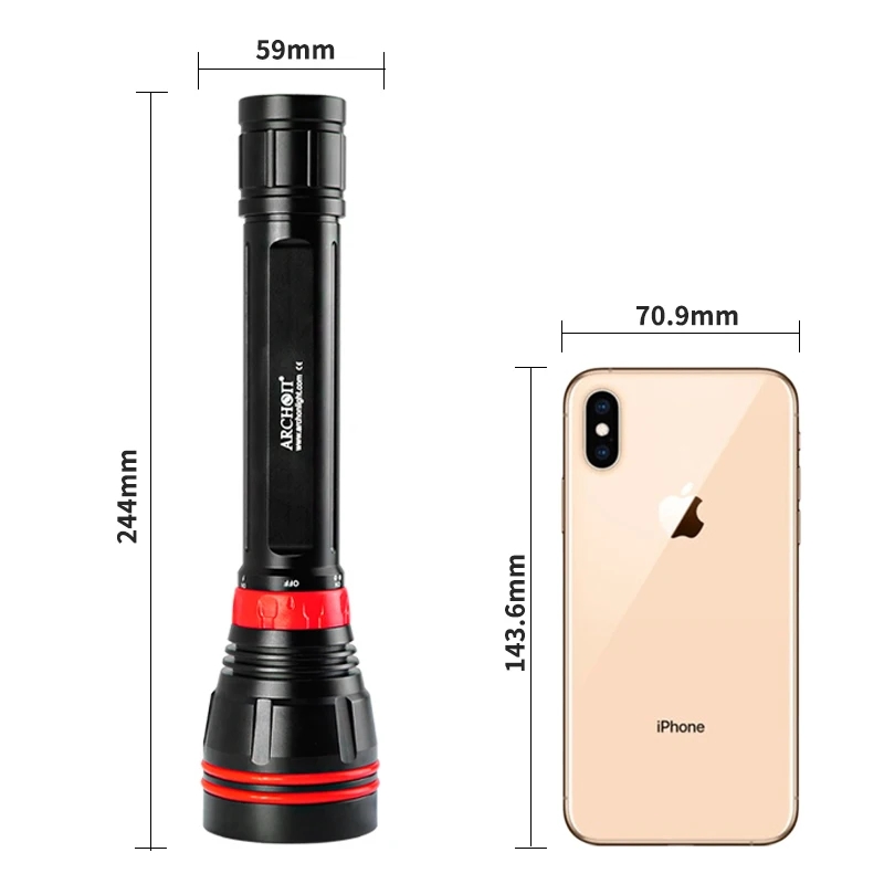 4000LM 4-LED 100M Waterproof D - огляд і ціна Underwater Flashlight