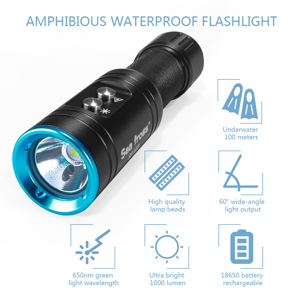 Seafrogs SF-L03 Divng Flashlig - огляд і ціна Underwater Flashlight