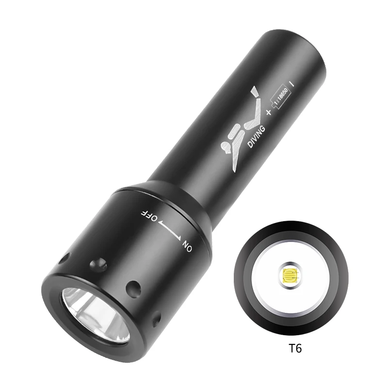 New T6 LED Diving Torch Long-R - огляд і ціна Underwater Flashlight